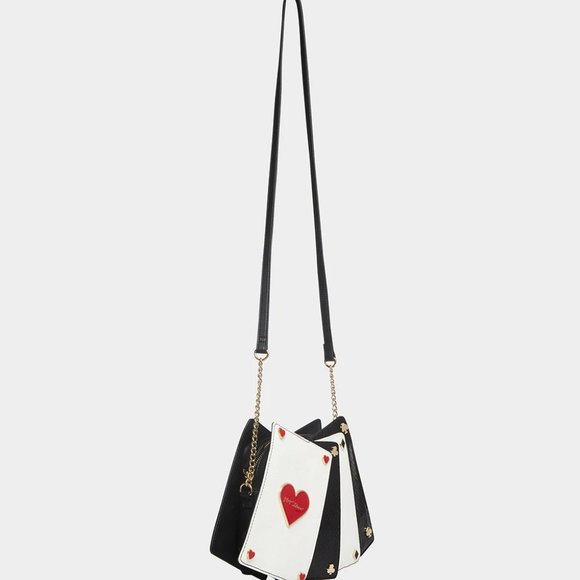 Betsey Johnson Kitsch Poker Face Crossbody Bag Black Multi BJ32375F NEW SEALED - Picture 4 of 13